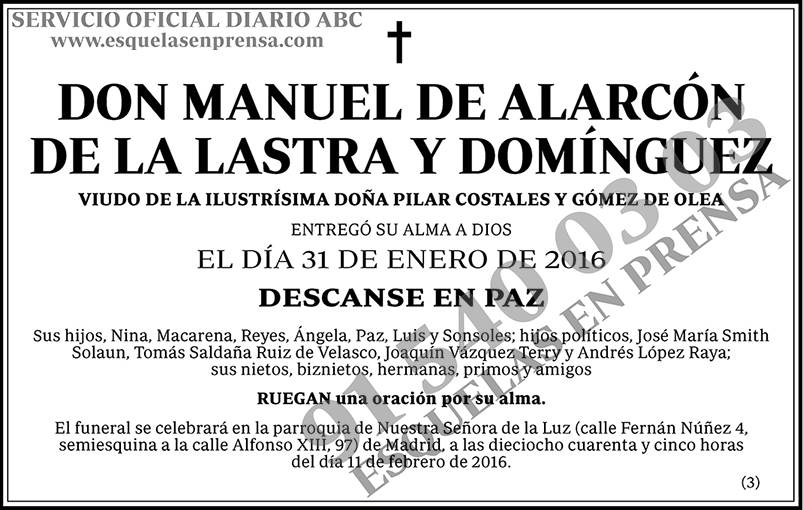 Manuel de Alarcón de la Lastra y Domínguez